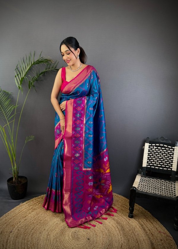 Target Ikkat Patola Soft Silk Saree