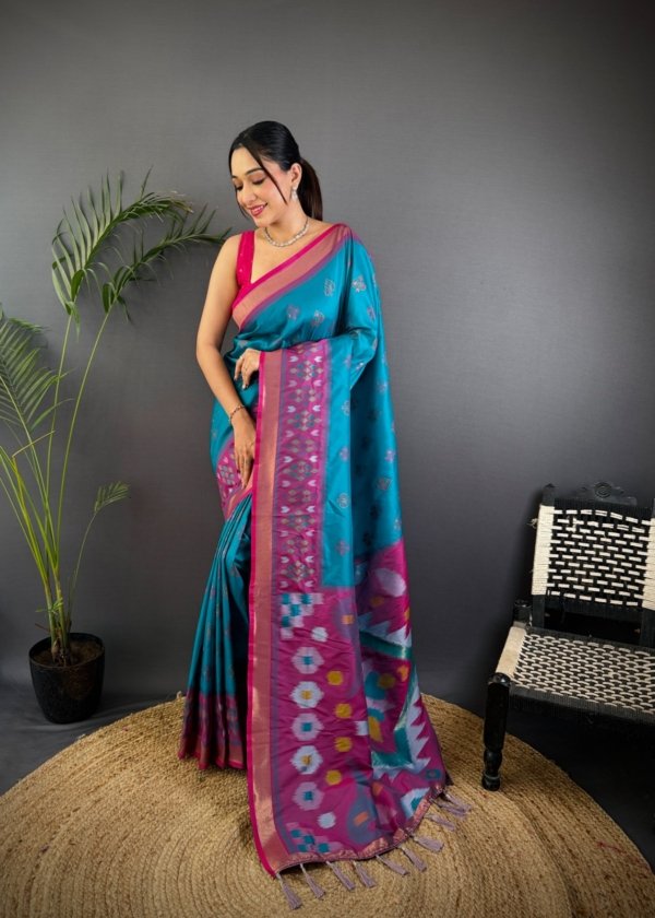 Target Ikkat Patola Soft Silk Saree