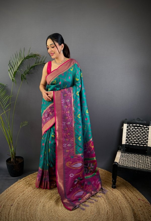 Target Ikkat Patola Soft Silk Saree