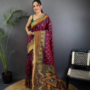 Target Ikkat Patola Soft Silk Saree