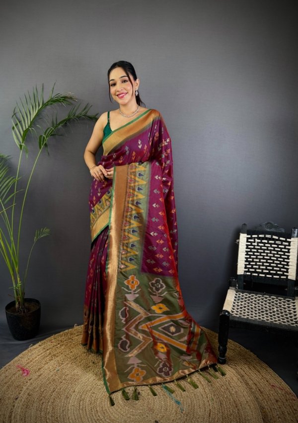 Target Ikkat Patola Soft Silk Saree