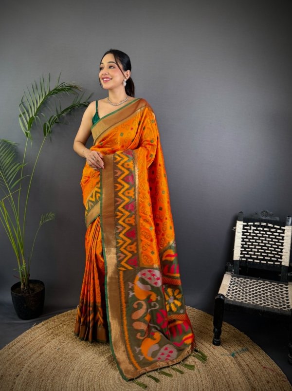 Target Ikkat Patola Soft Silk Saree