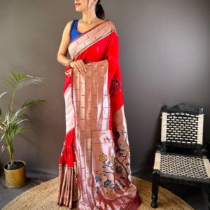 Six Lane Rosegold Banarasi Silk Saree