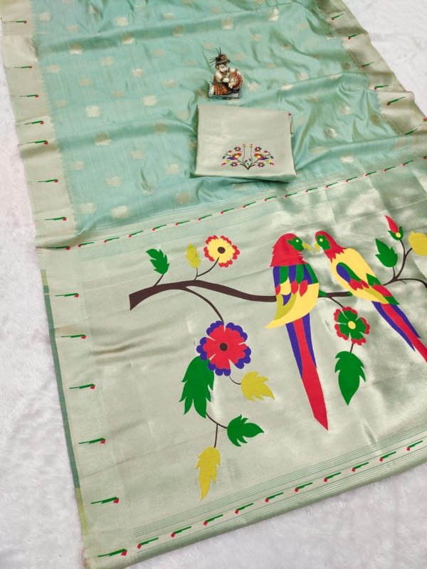 Royal Peacock Paithani Tissue Silk Saree