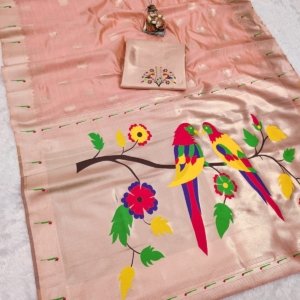 Royal Peacock Paithani Tissue Silk Saree
