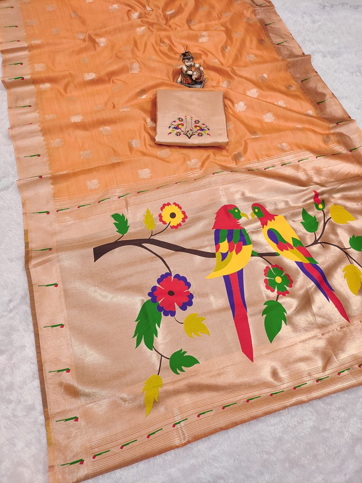 Royal Peacock Paithani Tissue Silk Saree - Image 2