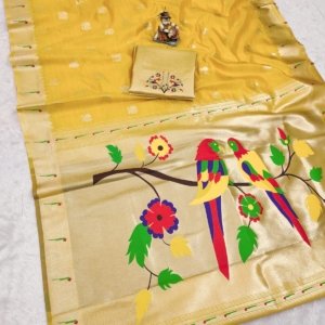 Royal Peacock Paithani Tissue Silk Saree - Image 8