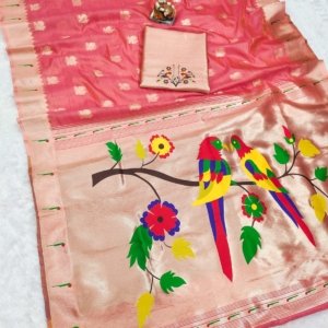 Royal Peacock Paithani Tissue Silk Saree - Image 6