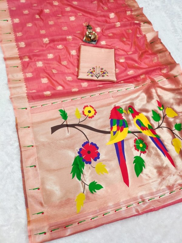 Royal Peacock Paithani Tissue Silk Saree