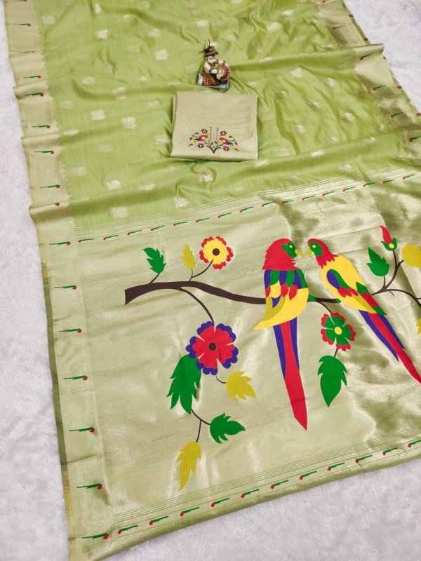 Royal Peacock Paithani Tissue Silk Saree