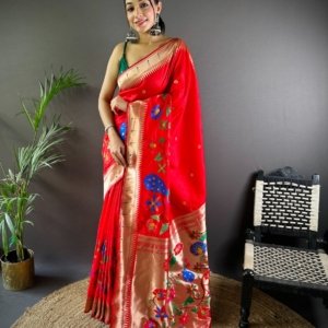 Swayamwar Royal Kanchivaram Paithani Silk Saree - Image 5