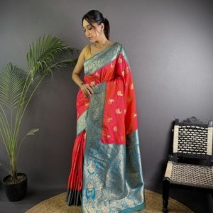 Classic Zari Banarasi Silk Saree - Image 4