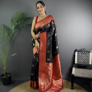 Classic Zari Banarasi Silk Saree - Image 2