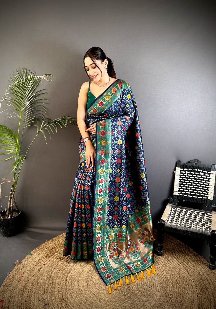 Royal Tassel Banarasi Silk Saree - Image 1