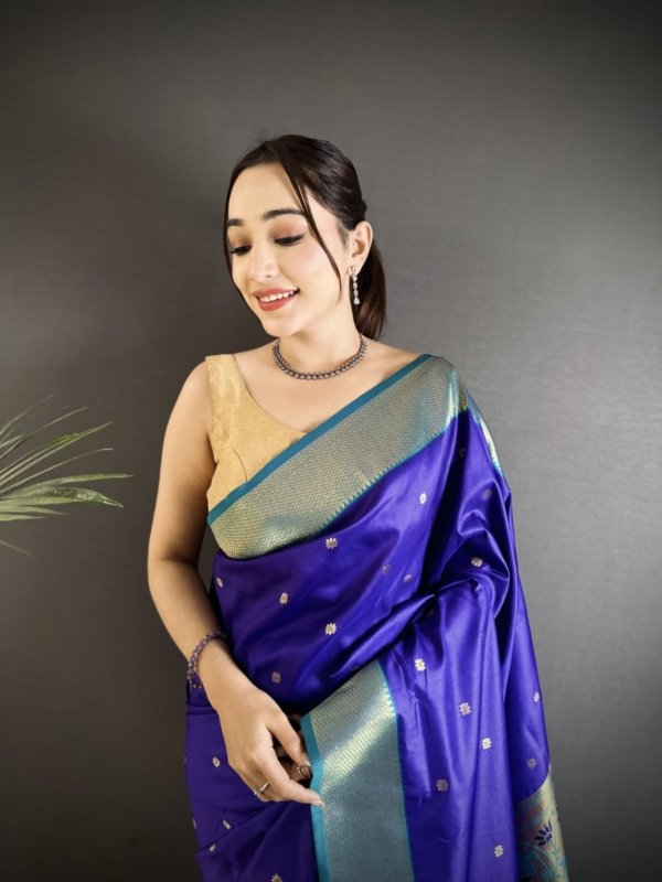 Royal Zari Paithani Lichi Silk Saree