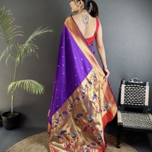 Royal Zari Paithani Lichi Silk Saree - Image 5