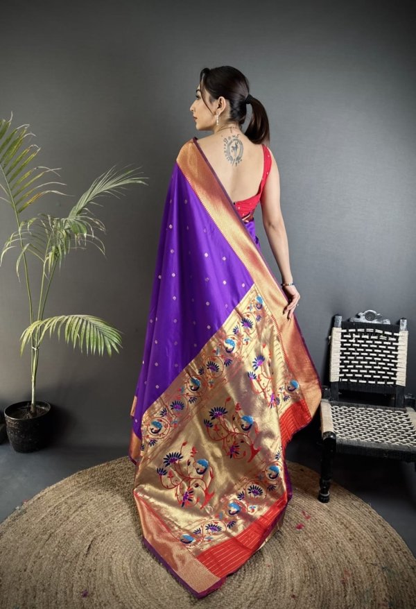 Royal Zari Paithani Lichi Silk Saree