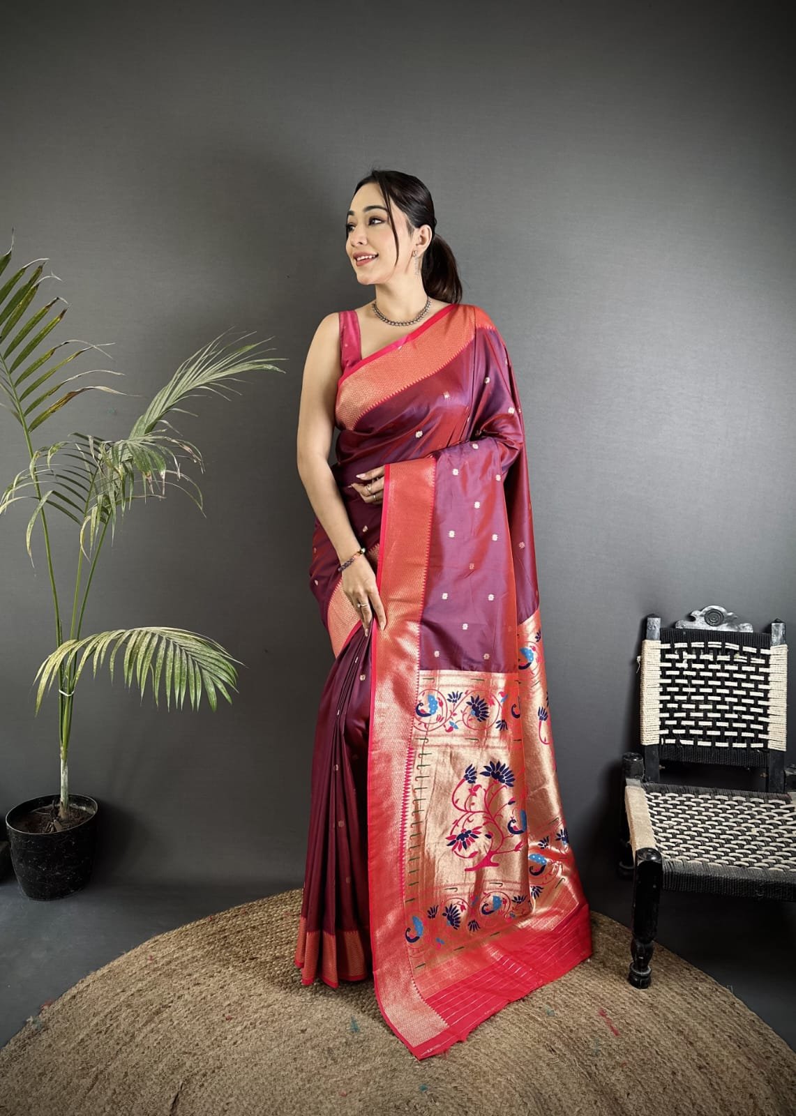 Royal Zari Paithani Lichi Silk Saree - Image 6