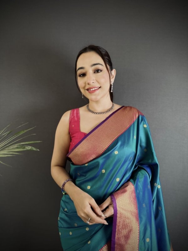 Royal Zari Paithani Lichi Silk Saree