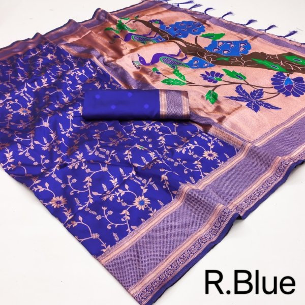 Fighter Twin Parrot Paithani Silk Saree