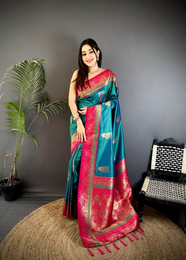 Peacock Zari Banarasi Silk Saree