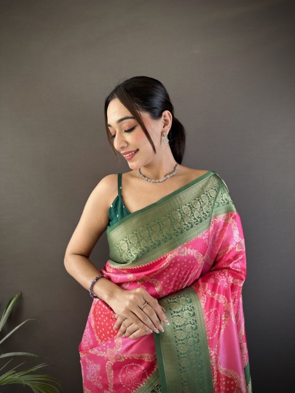 Digital Print Lichi Silk Saree