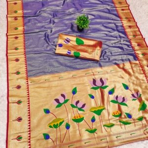 Kanchivaram Tissue Paithani Zari Silk Saree