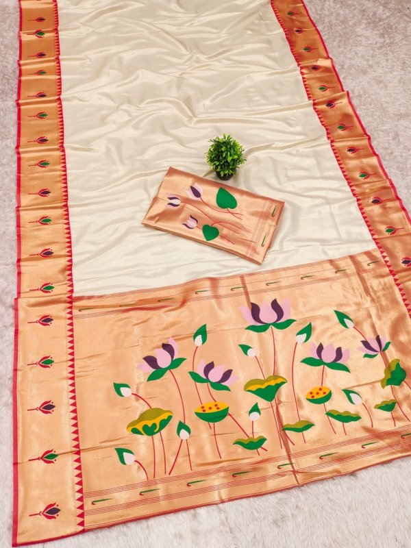 Kanchivaram Tissue Paithani Zari Silk Saree