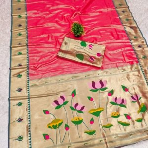Kanchivaram Tissue Paithani Zari Silk Saree - Image 4