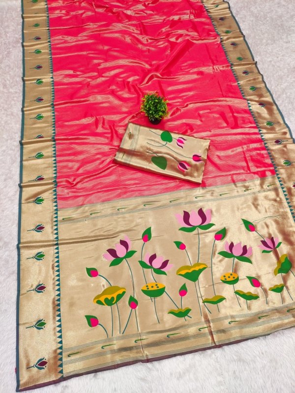 Kanchivaram Tissue Paithani Zari Silk Saree