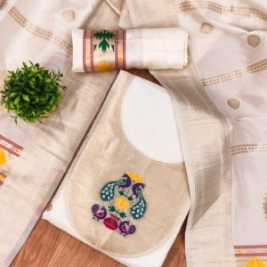 Royal Paithani Unstitched Dress Material Set - Image 10