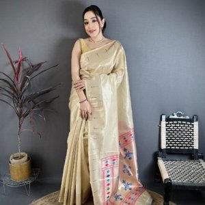 Premium Kanchivaram Tissue Paithani Saree - Image 2