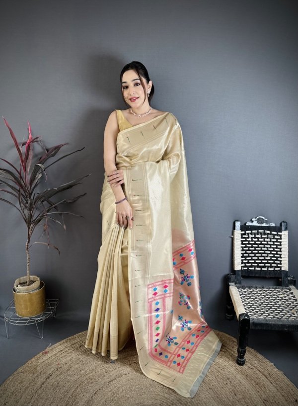 Premium Kanchivaram Tissue Paithani Saree