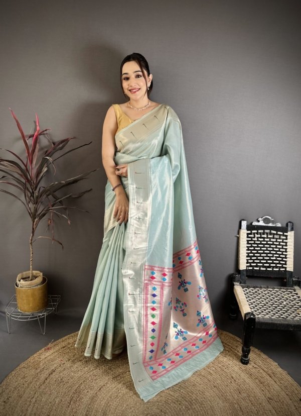 Premium Kanchivaram Tissue Paithani Saree