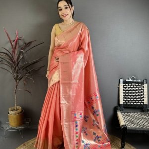 Premium Kanchivaram Tissue Paithani Saree - Image 4