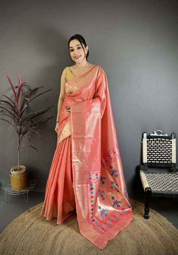 Premium Kanchivaram Tissue Paithani Saree