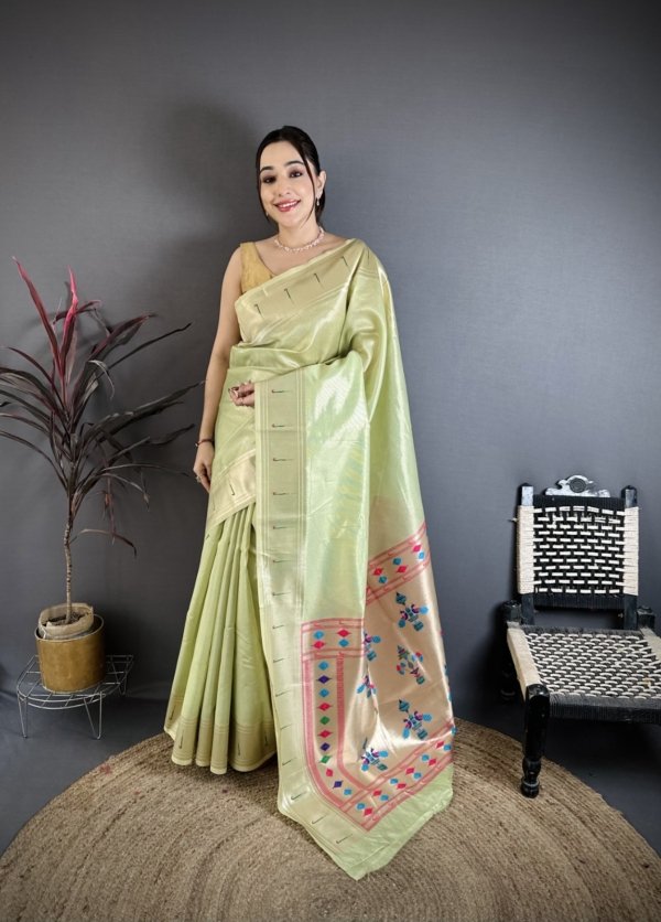 Premium Kanchivaram Tissue Paithani Saree