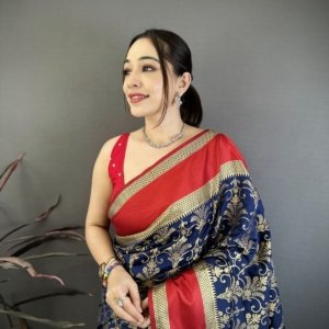 Premium Lichi Silk Jacquard Saree - Image 2