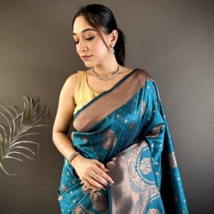Premium Banarasi Soft Silk Saree - Image 4