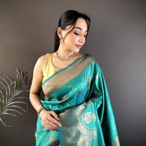 Premium Banarasi Soft Silk Saree - Image 6