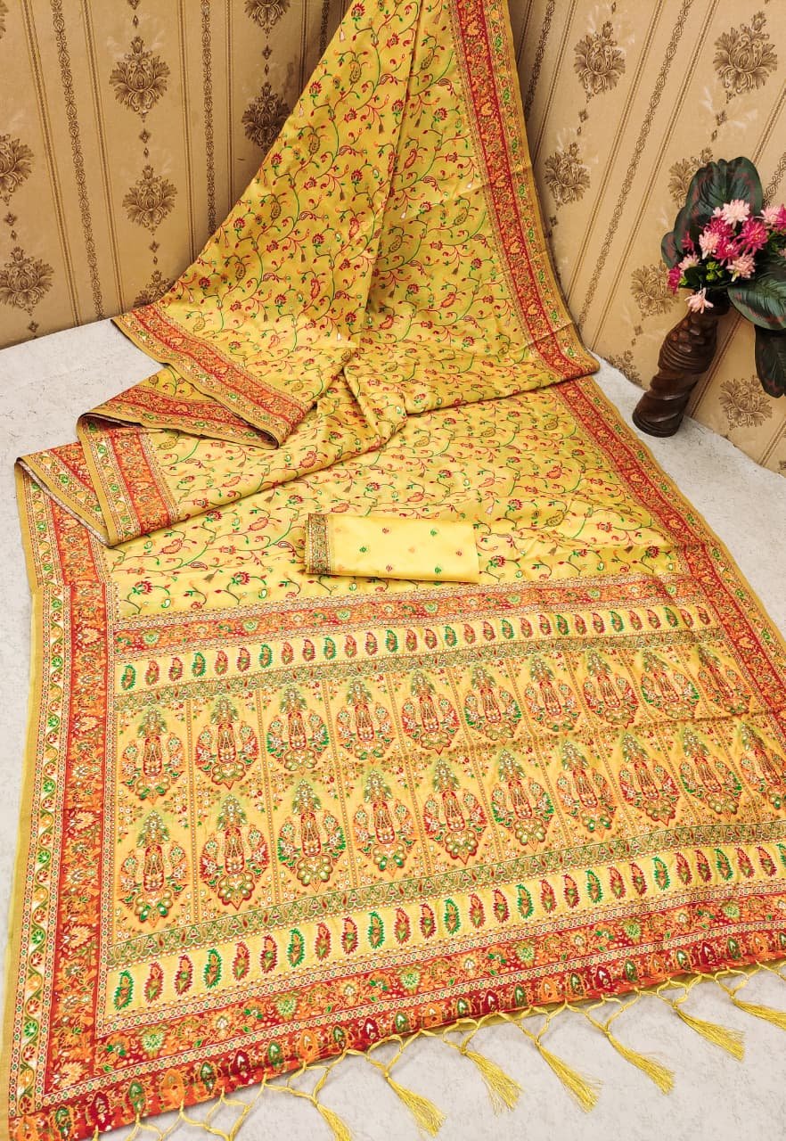 Premium Kashmiri Pashmina Silk Saree - Image 9
