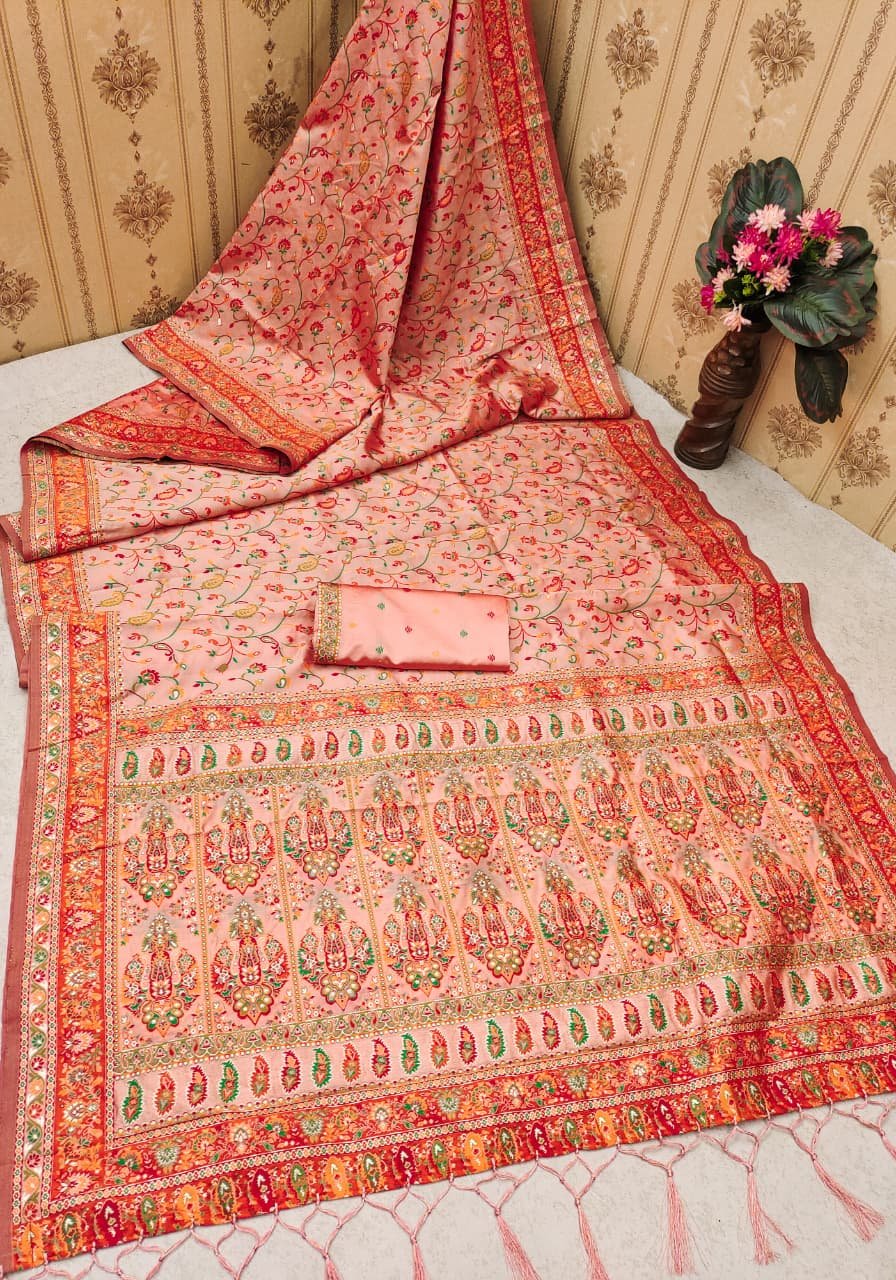 Premium Kashmiri Pashmina Silk Saree - Image 1