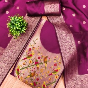 Premium Royal Paithani Silk Dress Material Collection - Image 13