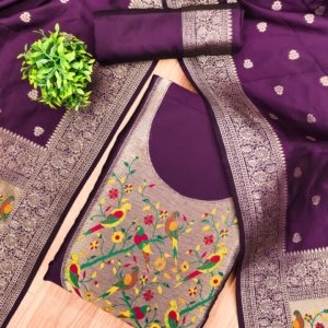 Premium Royal Paithani Silk Dress Material Collection - Image 12