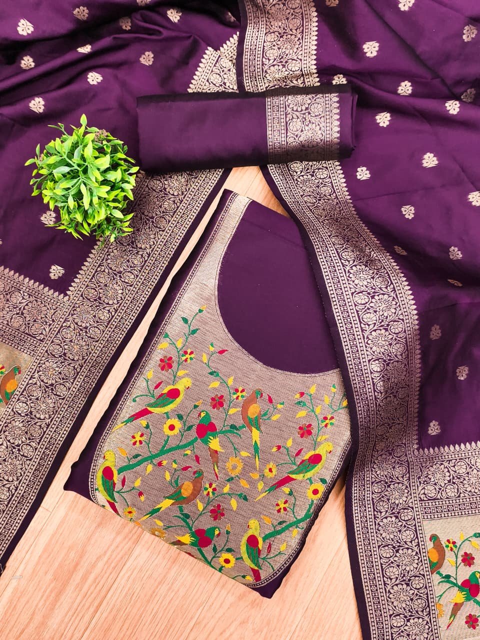 Premium Royal Paithani Silk Dress Material Collection - Image 12