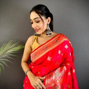 Premium Banarasi Lichi Silk Patola Saree