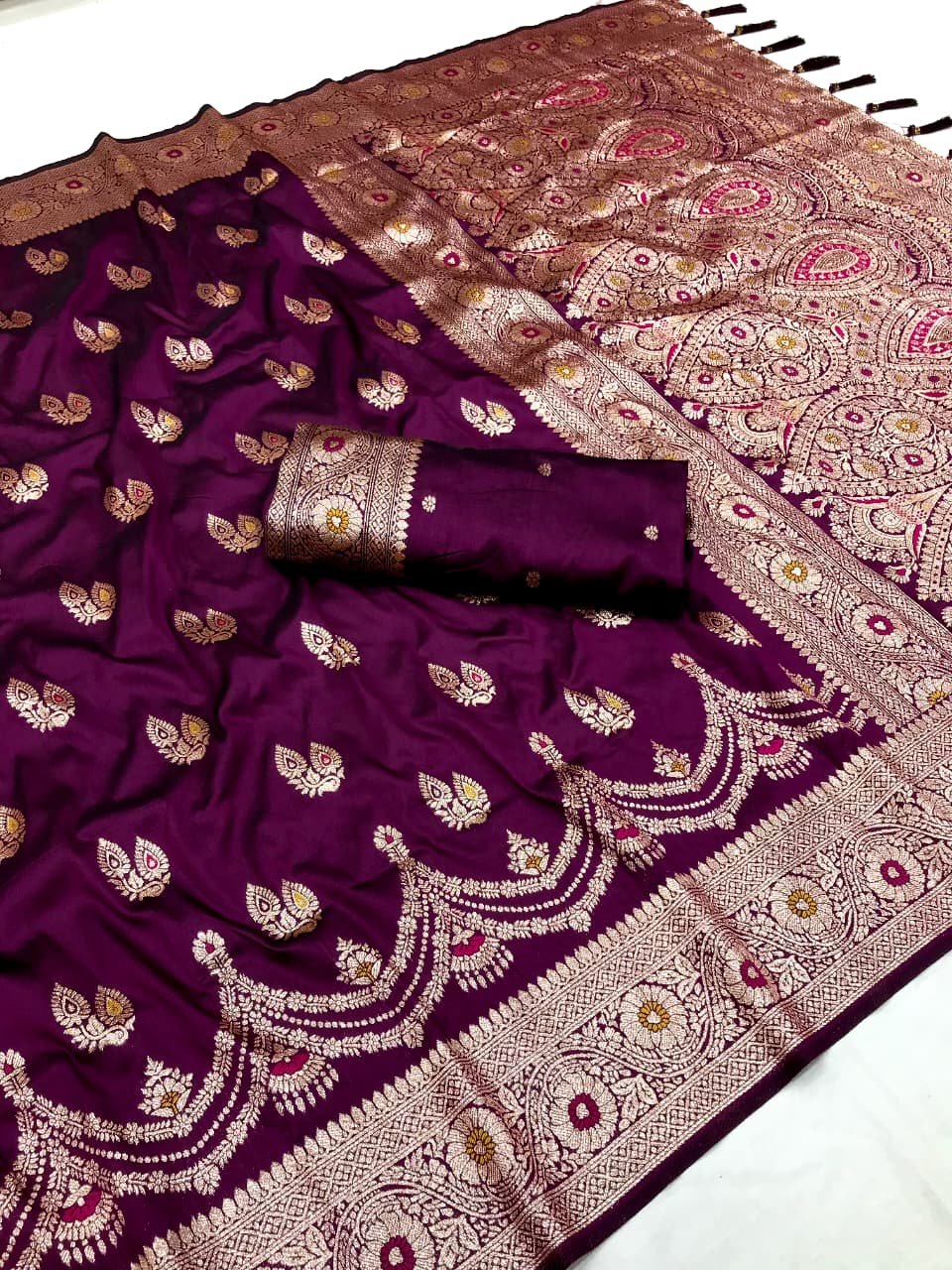 Premium Banarasi Silk Meenakari Saree - Image 1