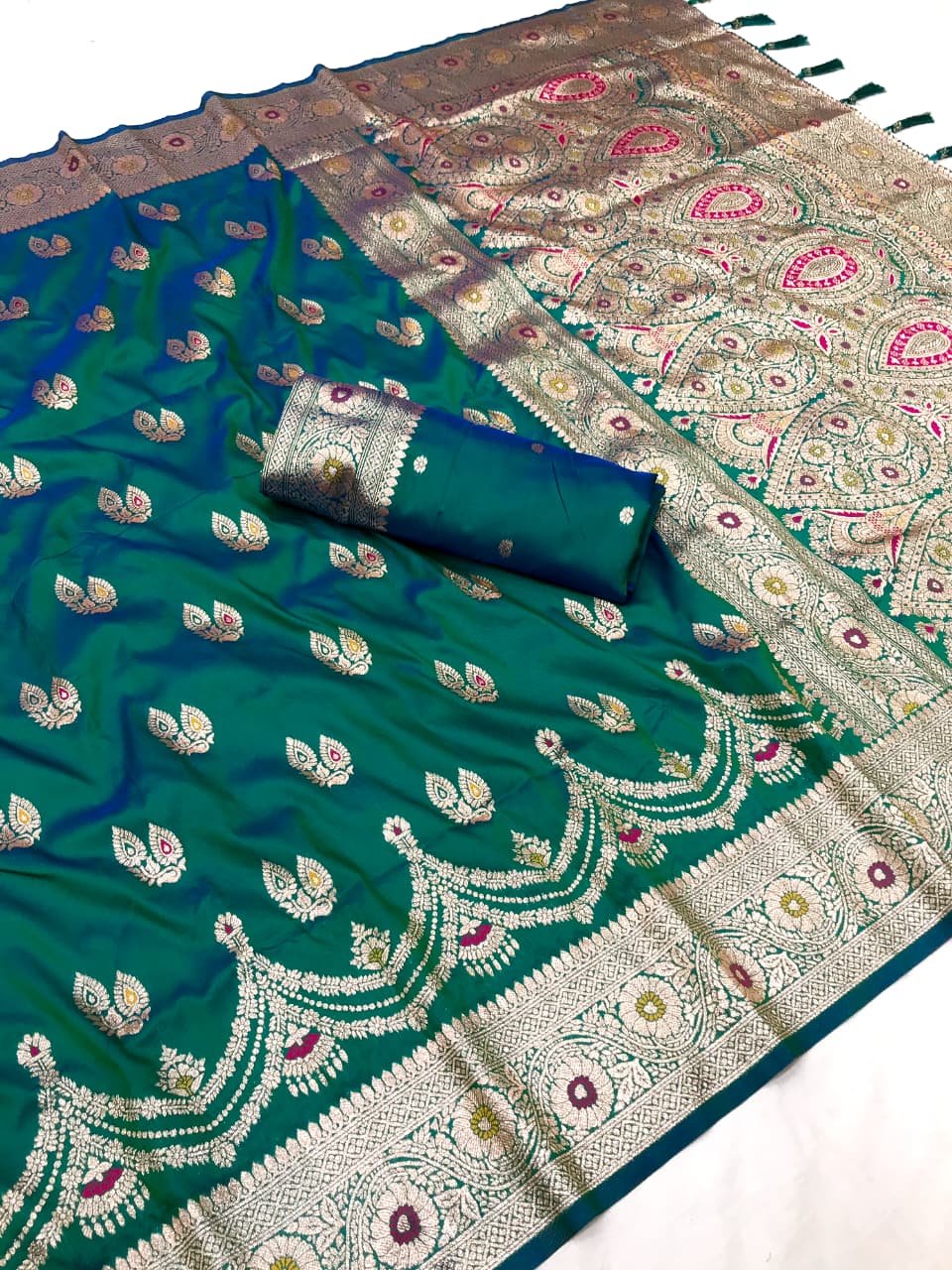 Premium Banarasi Silk Meenakari Saree - Image 2