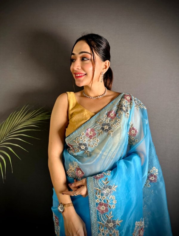 Premium Organza Silk Designer Saree