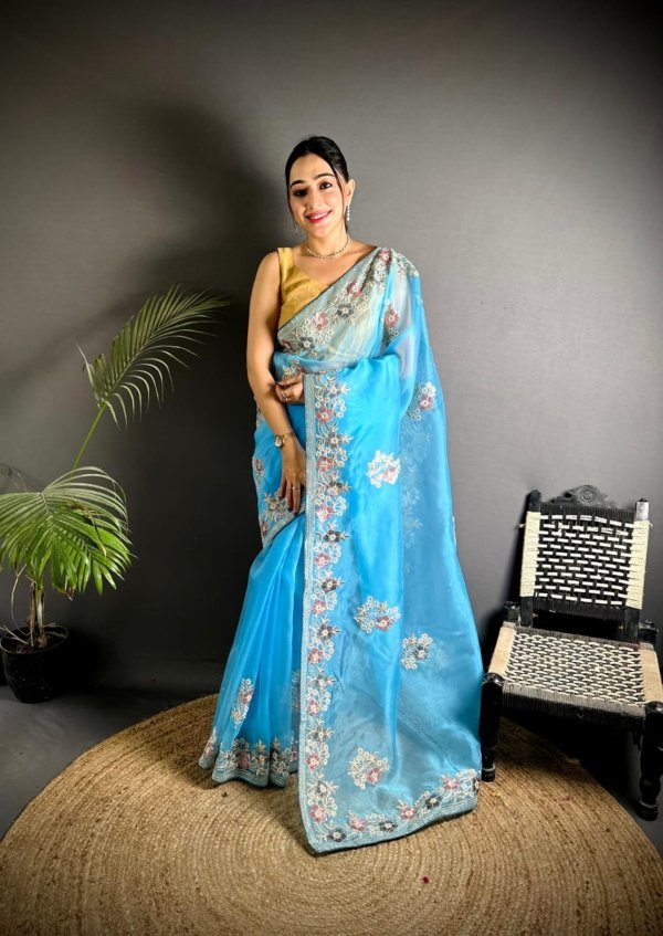 Premium Organza Silk Designer Saree